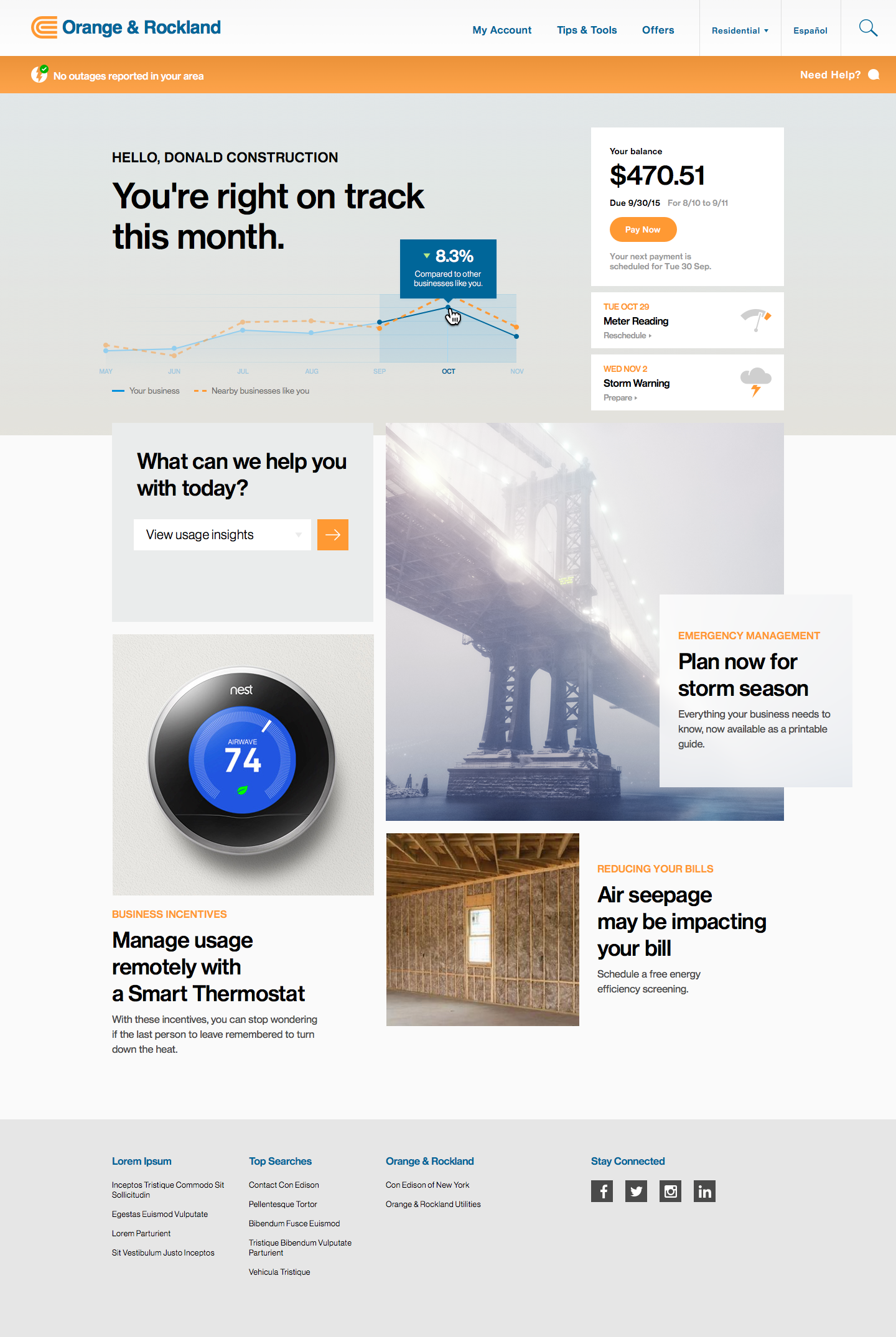 Con Edison - Orange Rockland Area Home Page