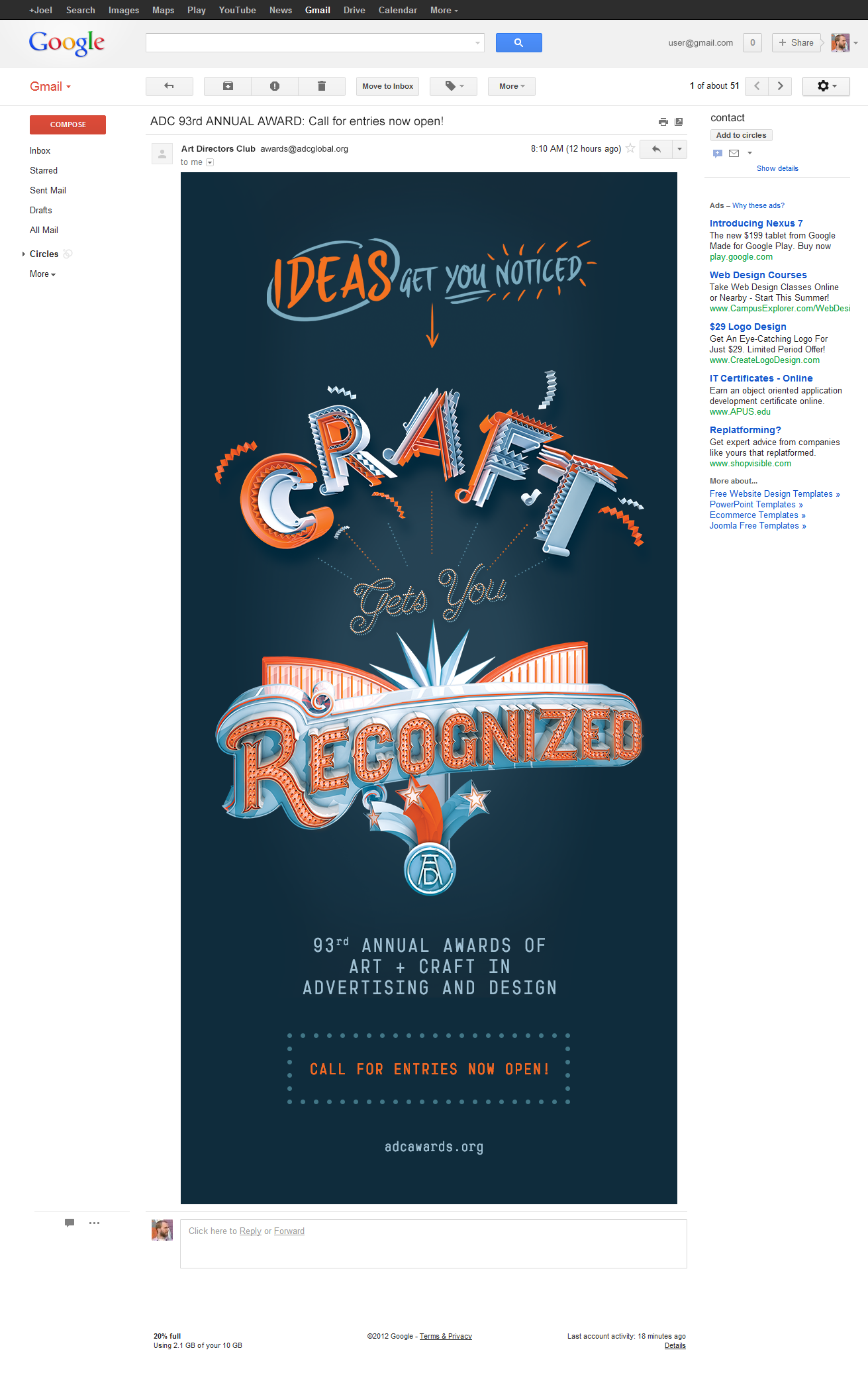 ADC 93rd Awards - Digital Activity: Email