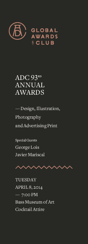 ADC 93rd Awards - Gala Tickets: Design 3