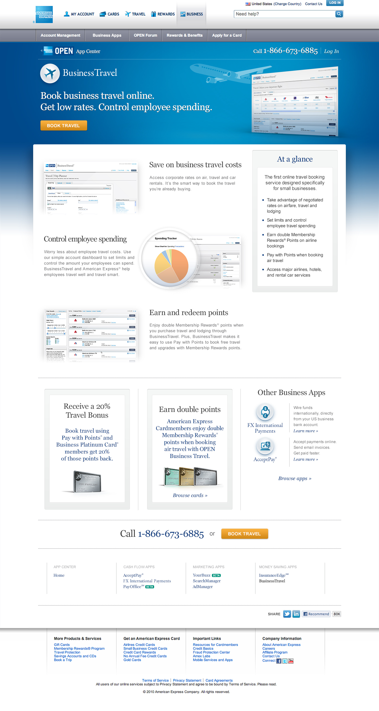 AMEX OPEN App Center - App Page: Business Travel
