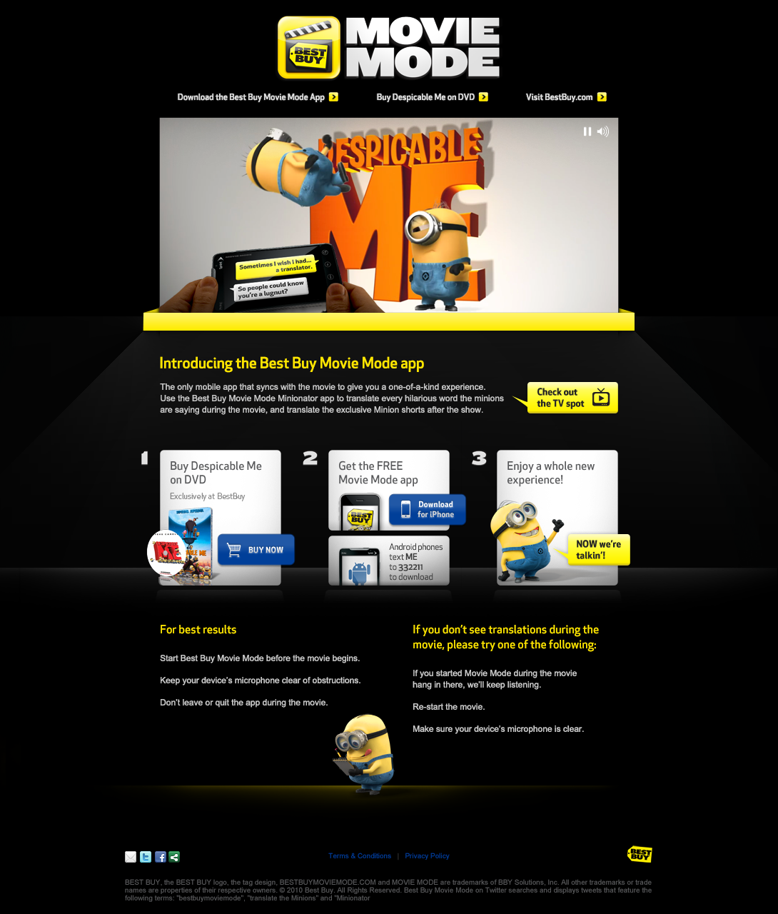 Best Buy Movie Mode - Landing Page