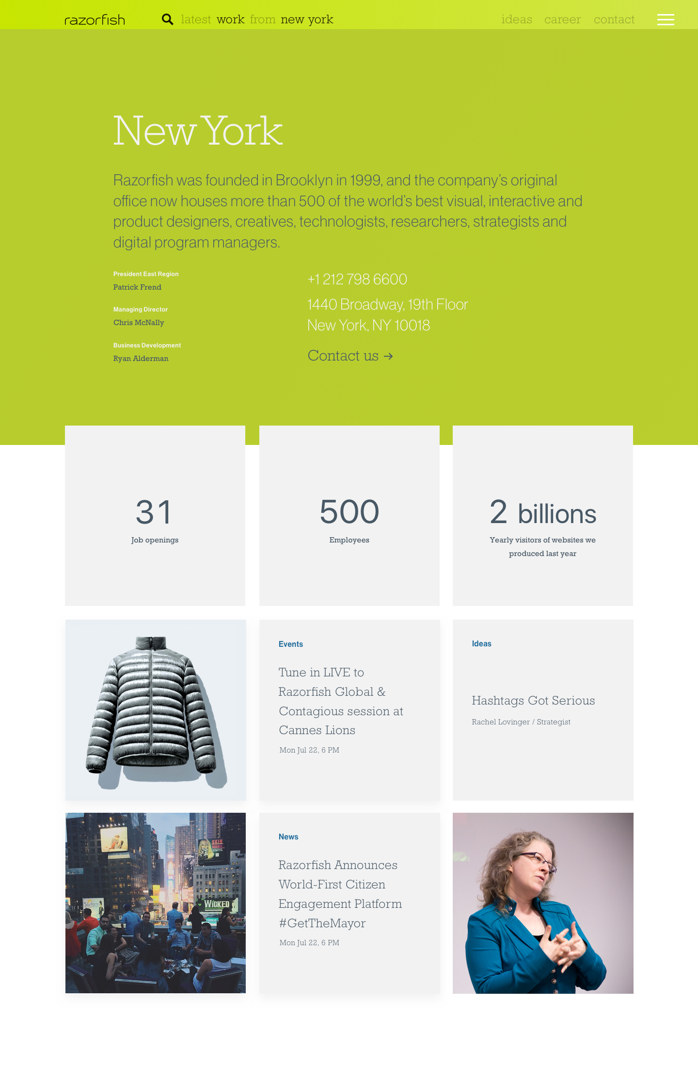 New Razorfish.com - Offices Page: Previous iteration, view 2