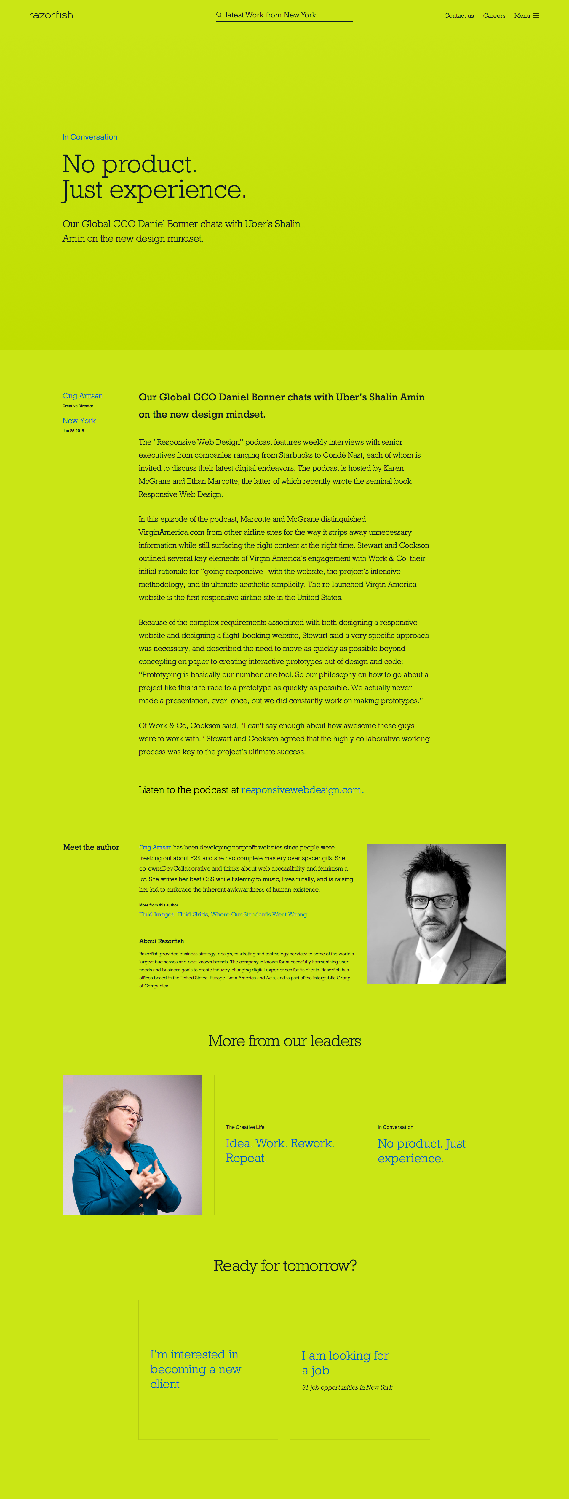 New Razorfish.com - Article: Short form