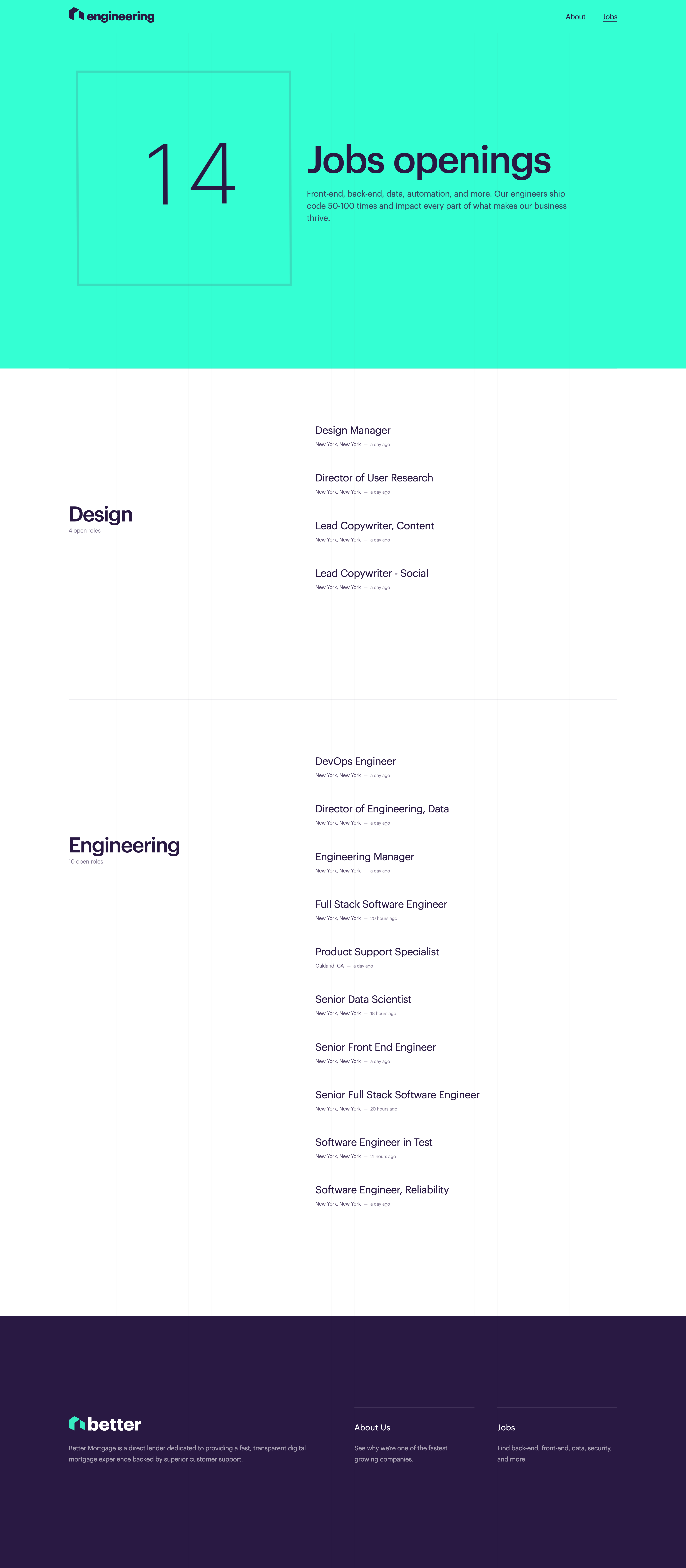 Better Engineering Blog - Jobs