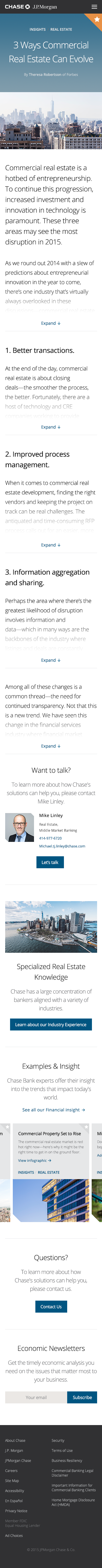 Chase Commercial Bank - Article Page: Mobile