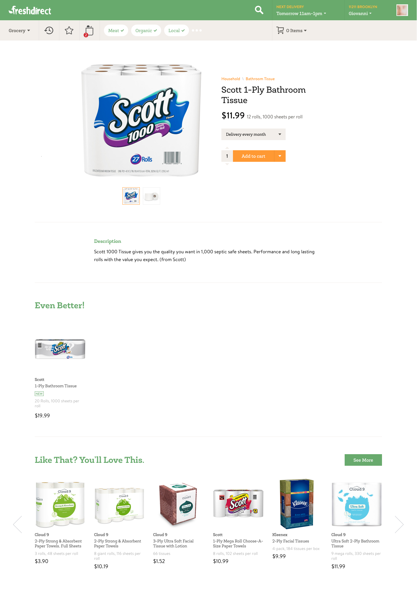 FreshDirect Vision - Product Detail Page