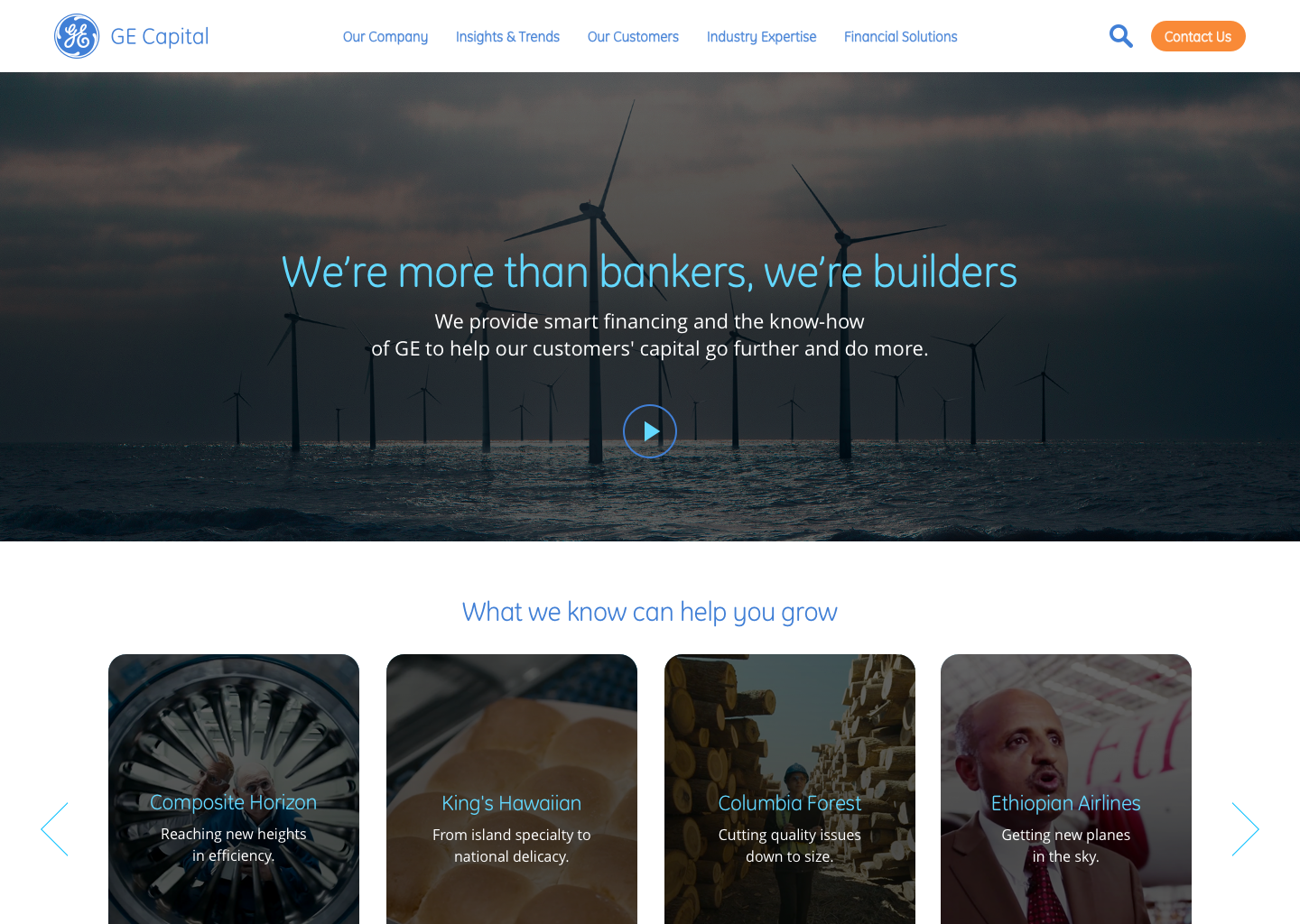 GE Capital - Homepage: Desktop