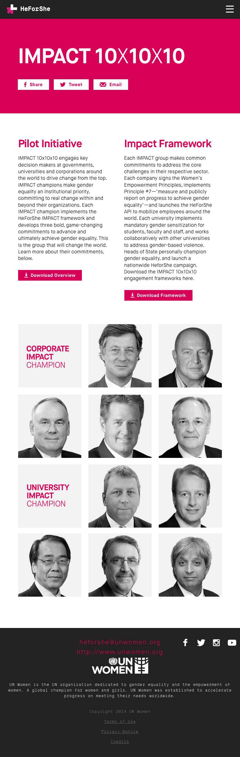 HeForShe Impact - Tablet View: Home Page
