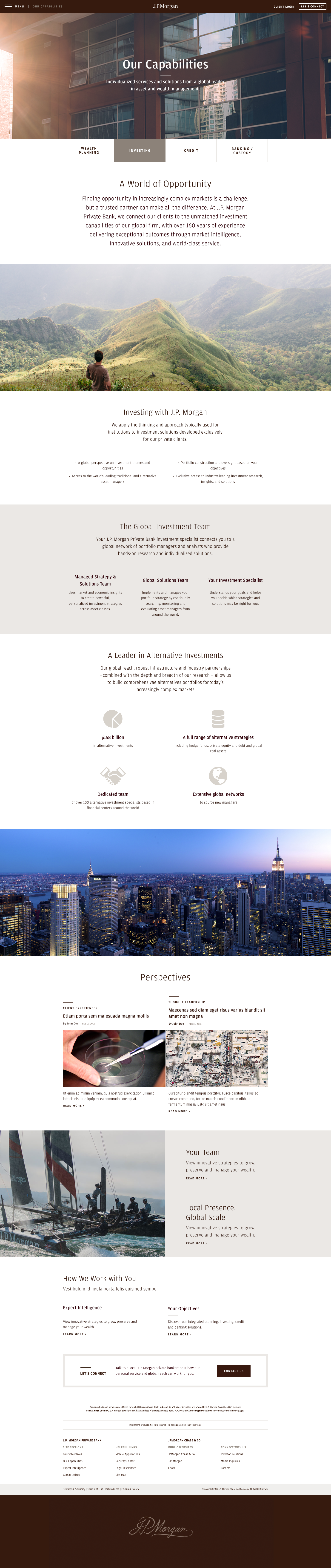 JPMorgan Private Bank - Our Capabilities: Investing