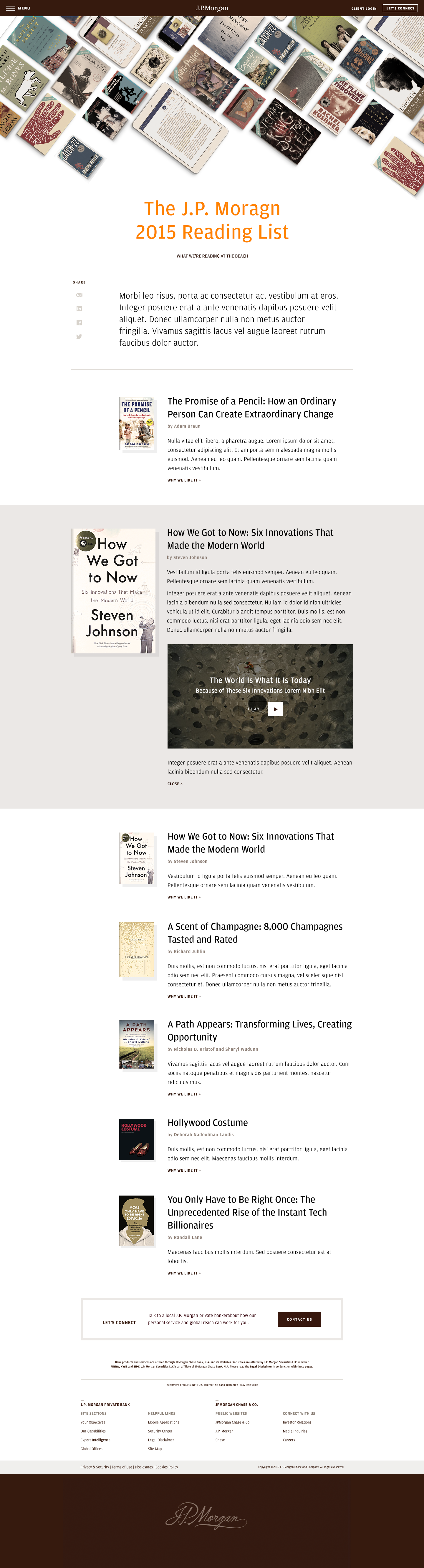 JPMorgan Private Bank - Reading List