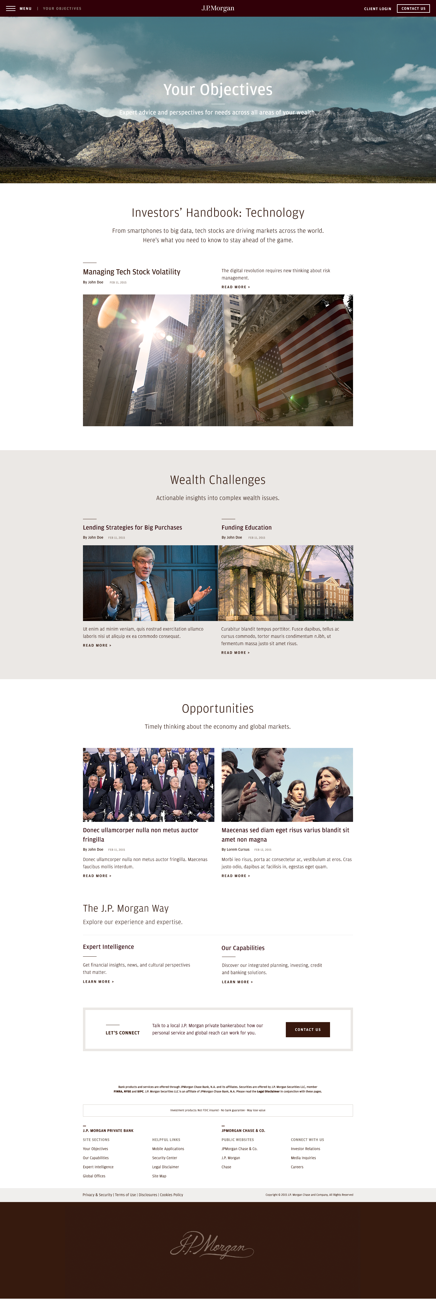 JPMorgan Private Bank - Your Objectives