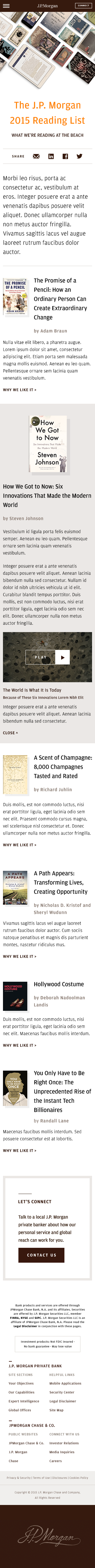JPMorgan Private Bank - Mobile: Reading List