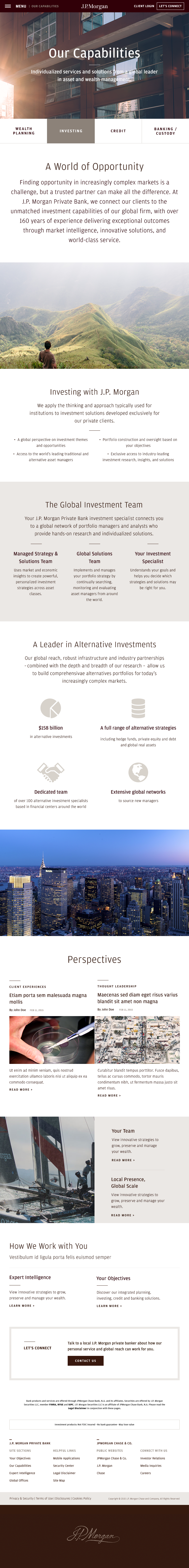 JPMorgan Private Bank - Tablet: Our Capabilities Investing