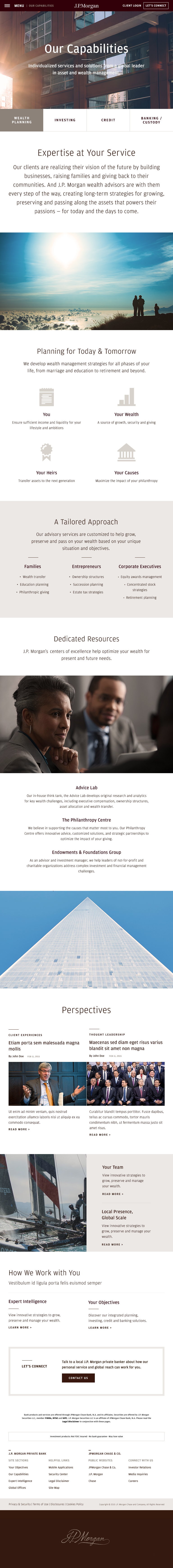 JPMorgan Private Bank - Tablet: Our Capabilities Wealth Planning