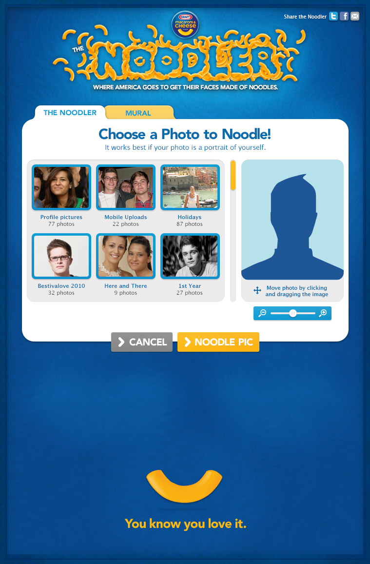 Kraft Mac & Cheese Noodler - The Noodler: Interface Screen 2