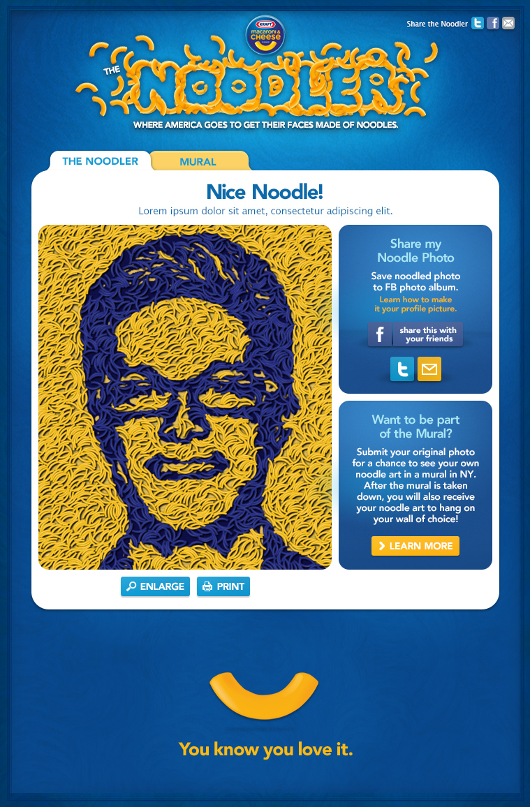 Kraft Mac & Cheese Noodler - The Noodler: Interface Screen 5