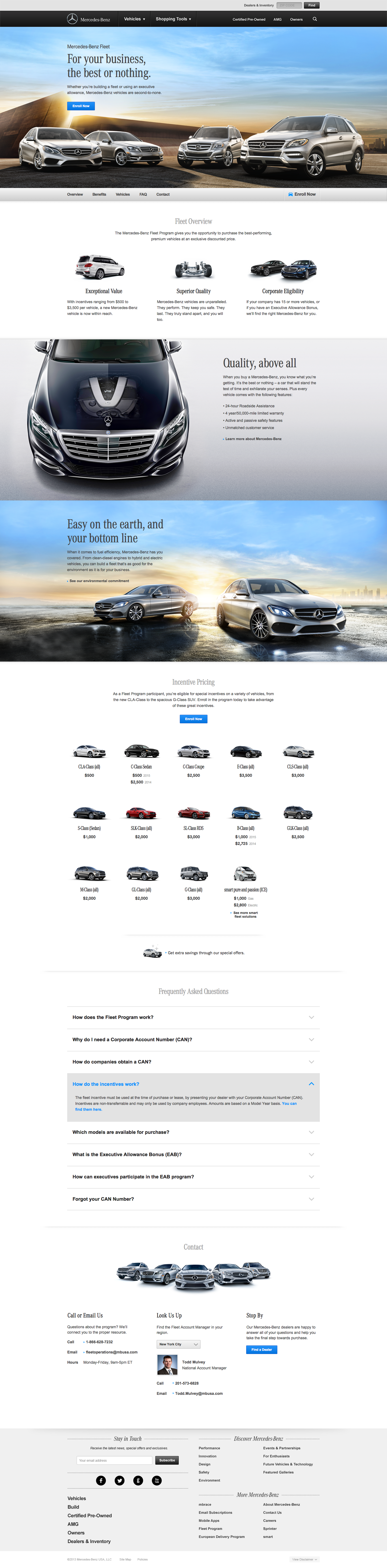 Mercedes-Benz Fleet - Fleet Page: Desktop
