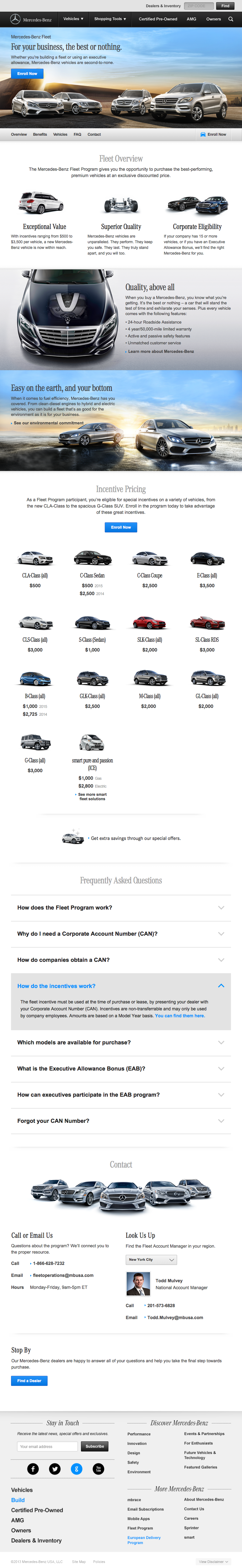 Mercedes-Benz Fleet - Fleet Page: Tablet