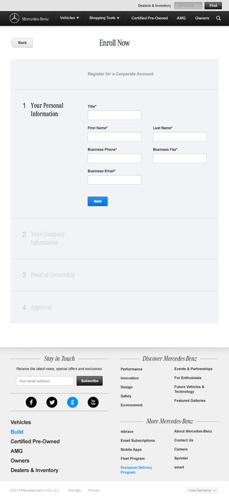Mercedes-Benz Fleet - Enrollment Flow Tablet: Step 2