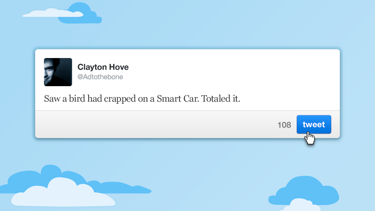 Poop Tweet - Case Study video keyframes: Clayton's tweet