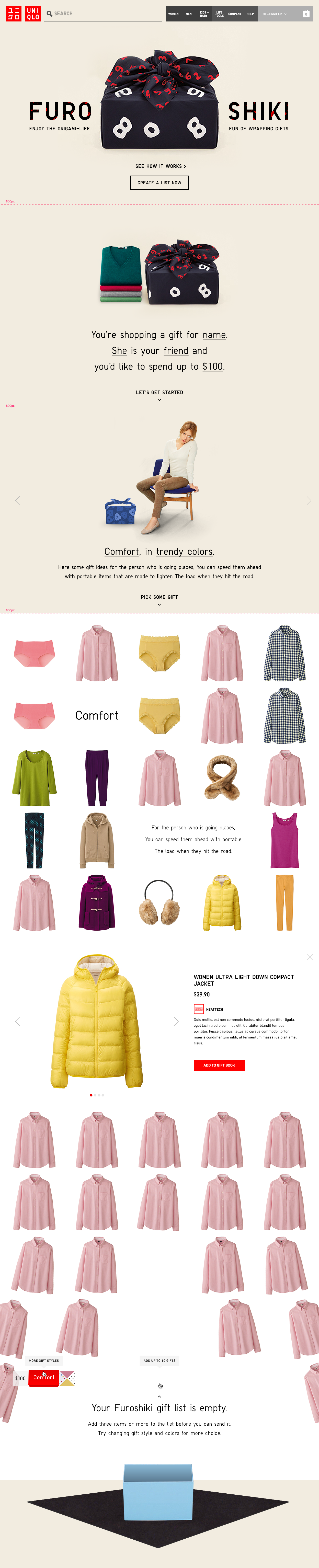 UNIQLO Gift Guide - Initial design proposed
