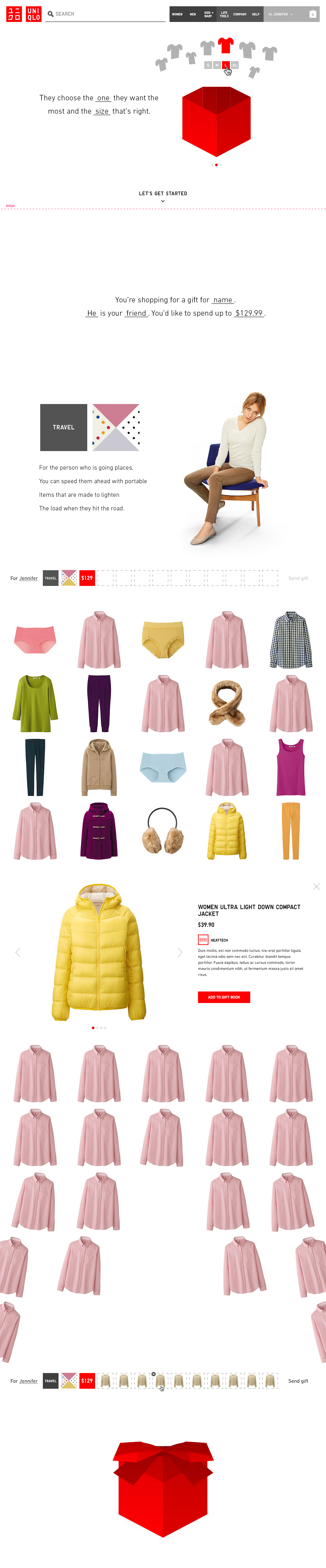 UNIQLO Gift Guide - Initial iteration: With animated hero, view 2