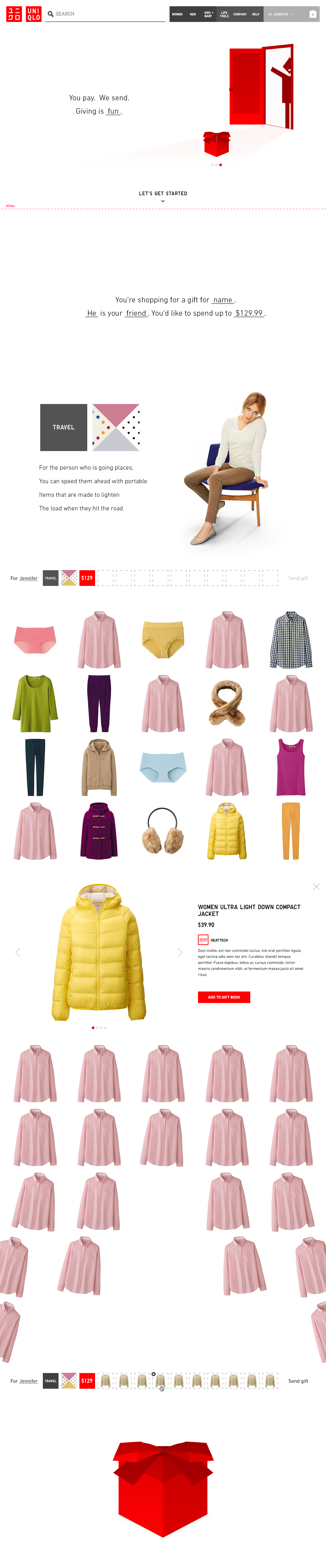 UNIQLO Gift Guide - Initial iteration: With animated hero, view 3