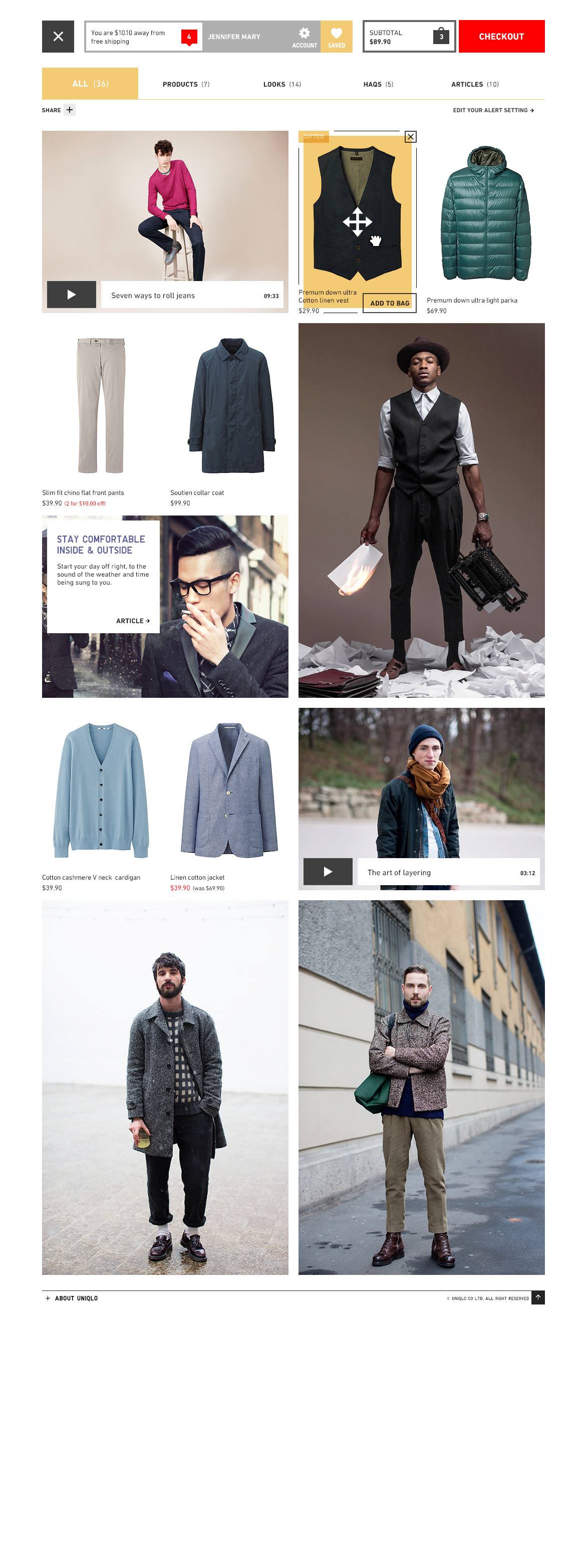 UNIQLO E-Commerce Platform Vision - Magic Cart