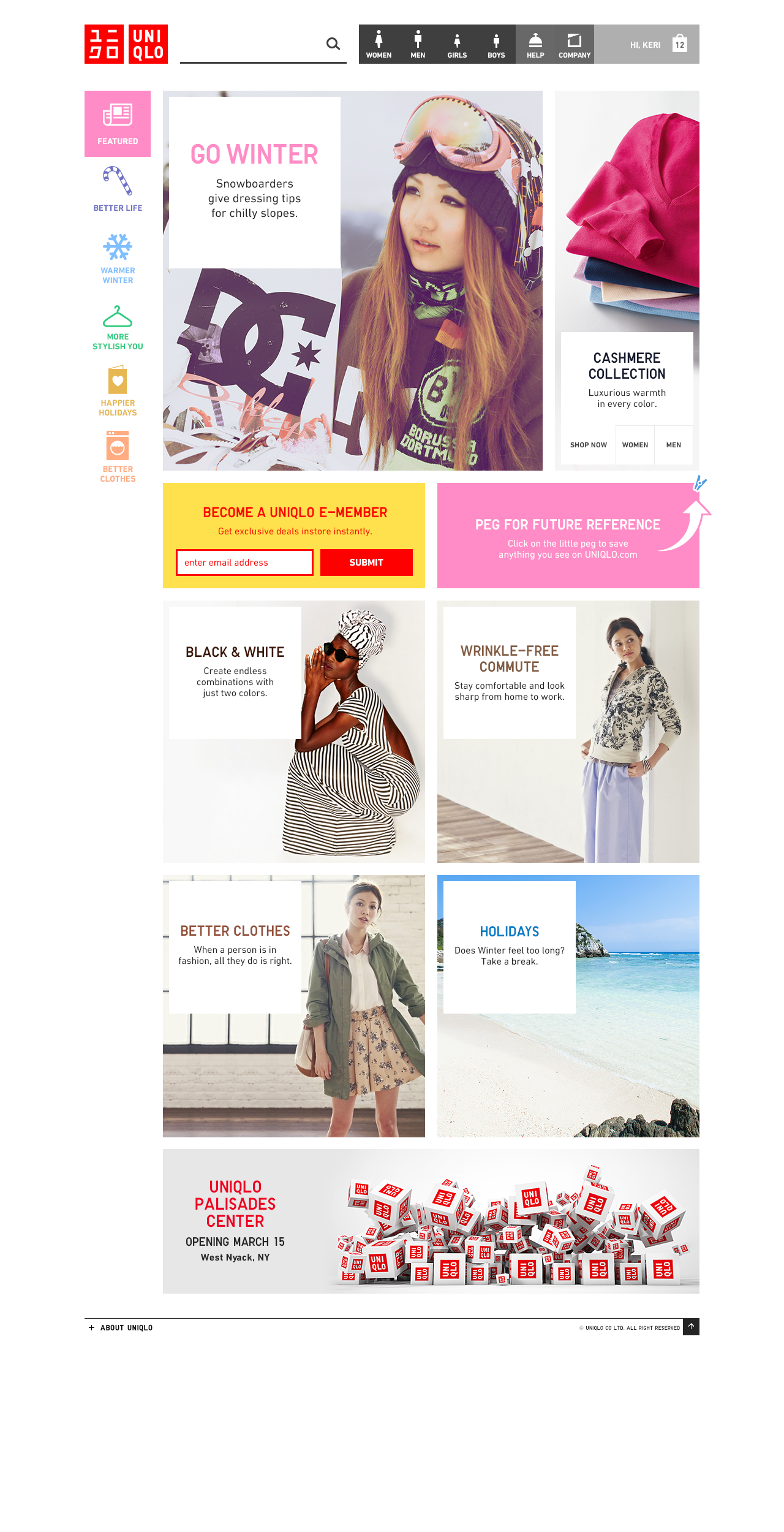 UNIQLO E-Commerce Platform Vision - Iteration n.2: Featured section