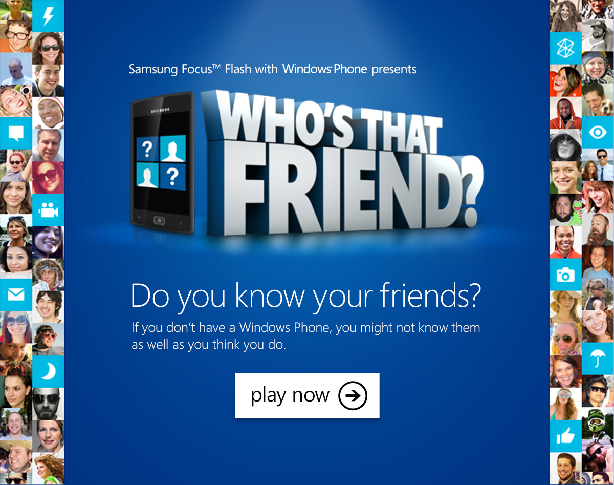 Windows Phone Who's That Friend - Landing Page